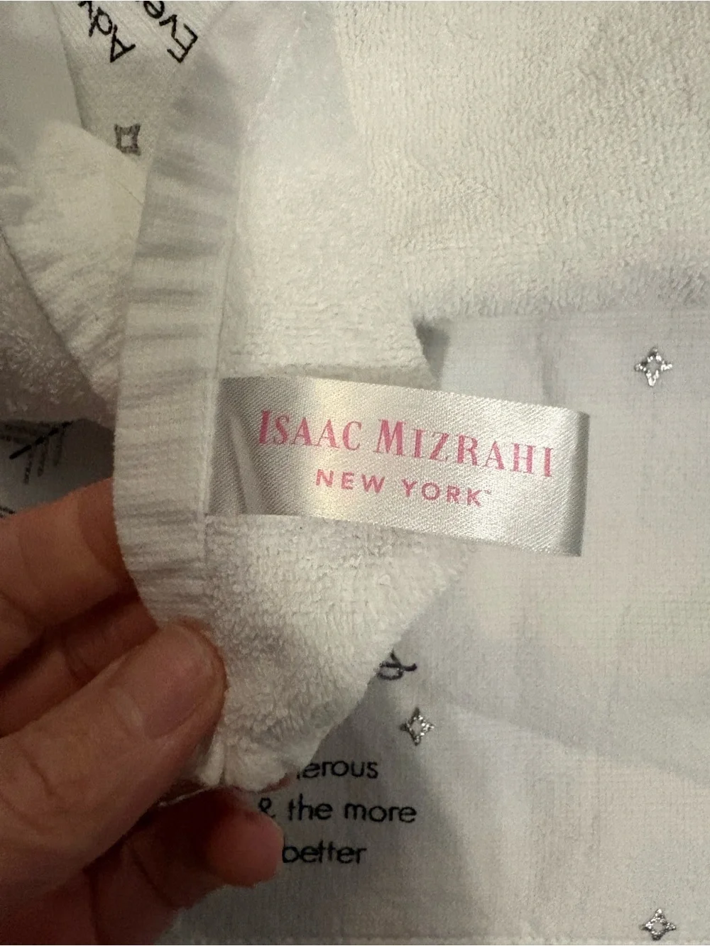 129- Isaac Mizrahi White Sagittarius Kitchen Towels - Set of 2